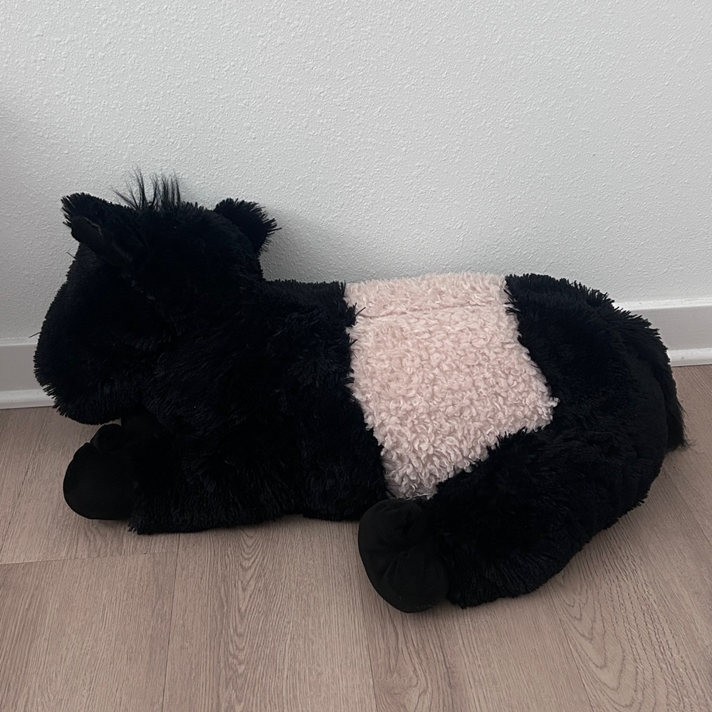 Large Black and White Cow Plush Animal Toy